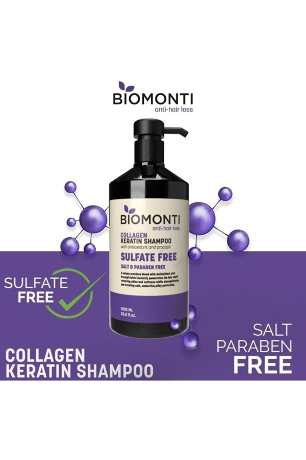 شامپو بدون سولفات ضد ریزش بیومونتی حاوی کلاژن - BIOMONTI Collagen Keratin Shampoo