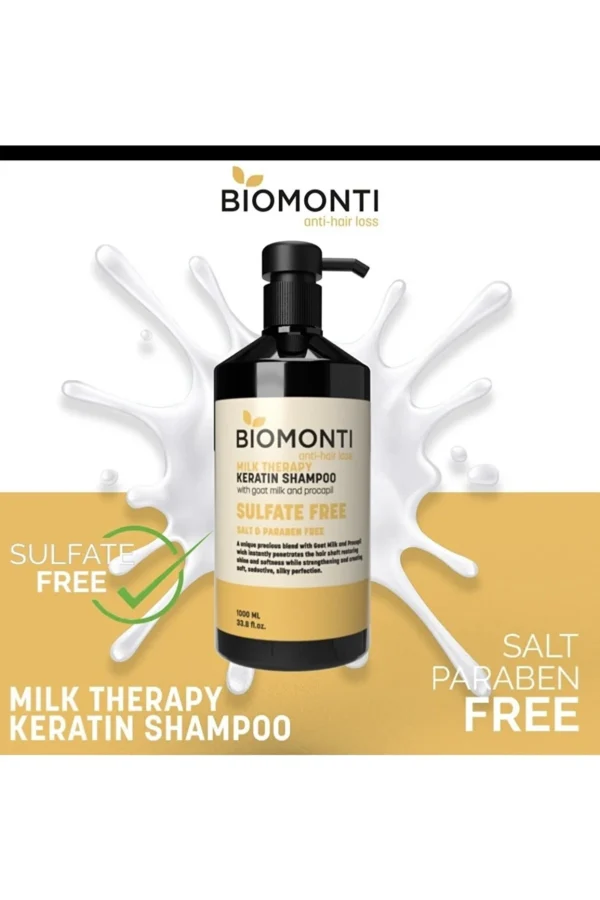 شامپو بدون سولفات ضد ریزش بیومونتی مدل Milk Therapy - BIOMONTI Milk Therapy Shampoo