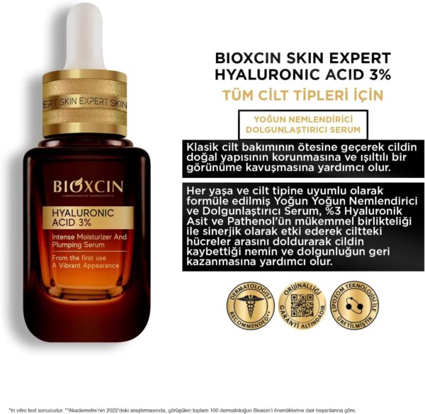 سرم آبرسان بیوکسین هیالورونیک اسید 3% - BIOXCIN Hyaluronic Acid Yogun Nemlendirici Dolgunlastirici Serum 05