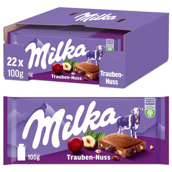 شکلات میلکا با طعم کشمش و فندق 100 گرم - Milka Raisins Nuts Chocolate 01