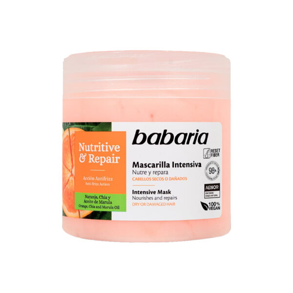 ماسک مو مغذی و ترمیم کننده باباریا مخصوص موهای خشک و آسیب دیده - babaria nutritive repair mask 400ml