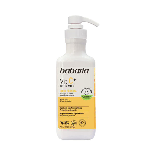 لوسیون بدن باباریا حاوی ویتامین C مناسب انواع پوست - babaria vitamin c body milk 500ml