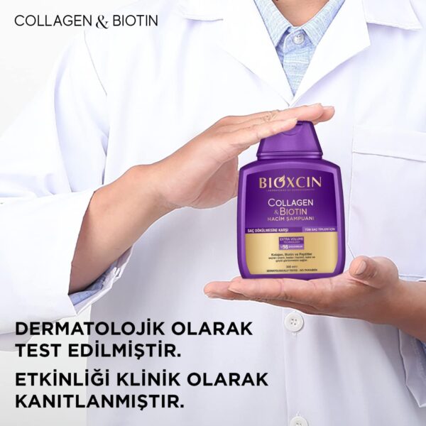 شامپو حجم دهنده و ضد ریزش مو بیوکسین حاوی کلاژن و بیوتین - bioxcin collagen biotin volumizing shampoo