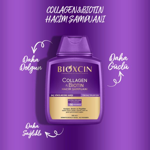 شامپو حجم دهنده و ضد ریزش مو بیوکسین حاوی کلاژن و بیوتین - bioxcin collagen biotin volumizing shampoo 05