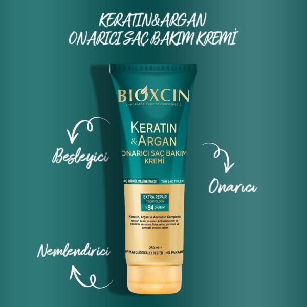 پک نرم کننده و ترمیم کننده مو حاوی کراتین و آرگان بیوکسین - bioxcin keratin argan onarici sac bakim kremi 01