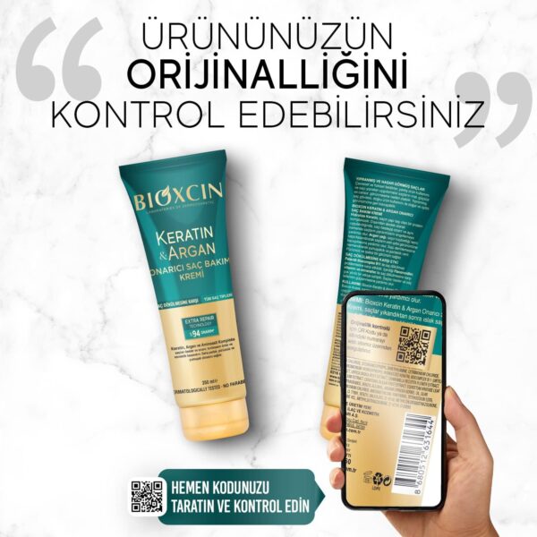 کرم نرم کننده و ترمیم کننده بیوکسین حاوی کراتین و آرگان - bioxcin keratin argan onarici sac bakim kremi 02