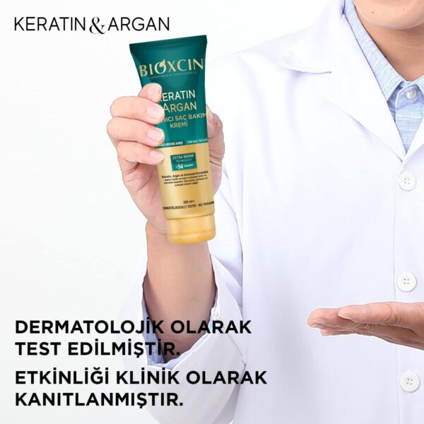 کرم نرم کننده و ترمیم کننده بیوکسین حاوی کراتین و آرگان - bioxcin keratin argan onarici sac bakim kremi 03