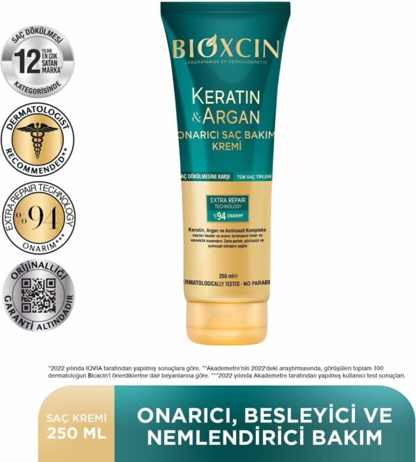 کرم نرم کننده و ترمیم کننده بیوکسین حاوی کراتین و آرگان - bioxcin keratin argan onarici sac bakim kremi 05