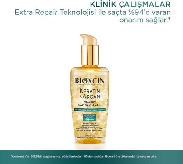 روغن مو کراتین و آرگان بیوکسین 150 میل - bioxcin keratin argan onarici sac bakim yagi 02