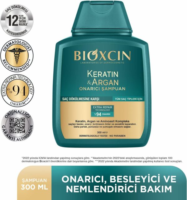 شامپو نرم کننده و ترمیم کننده بیوکسین حاوی کراتین و آرگان - bioxcin keratin argan onarici sampuan 02