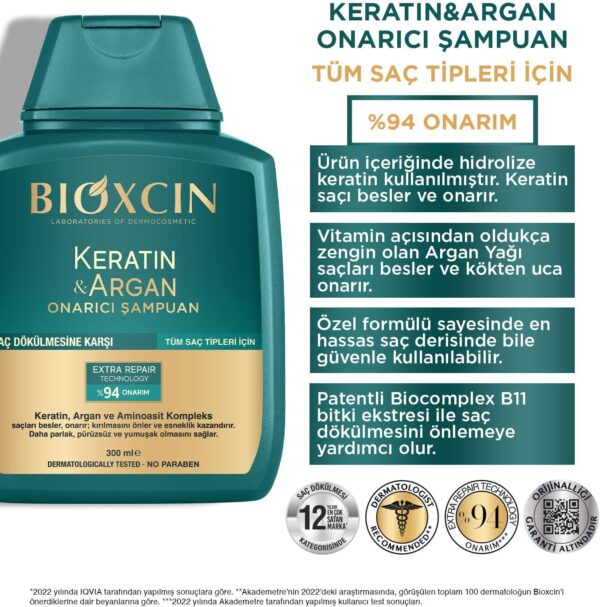 شامپو نرم کننده و ترمیم کننده بیوکسین حاوی کراتین و آرگان - bioxcin keratin argan onarici sampuan 04