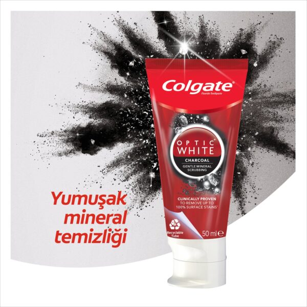 خمیر دندان سفید کننده زغالی کلگیت مدل اپتیک وایت - colgate optic white aktif komur beyazlatici dis macunu 01