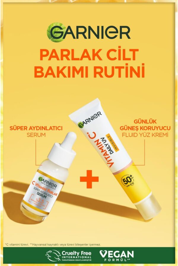 ضد آفتاب بی رنگ ویتامین سی گارنیر مناسب پوست‌ های حساس - garnier c vitamini parlak gunluk gunes koruyucu fluid yuz kremi spf50 01