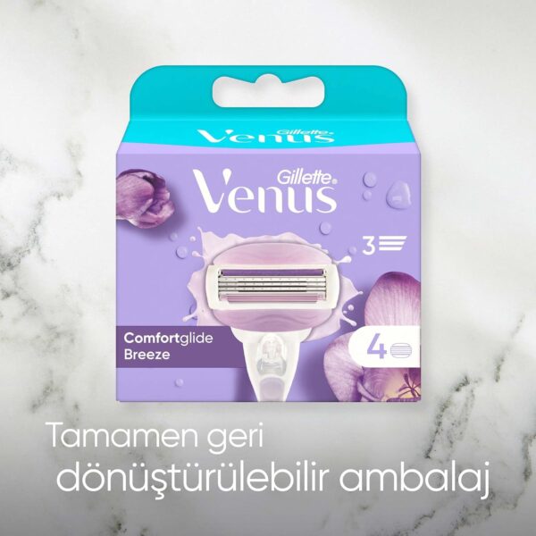 تیغ یدک ژیلت ونوس بریز بسته 4 عددی - gillette venus comfortglide breeze 06