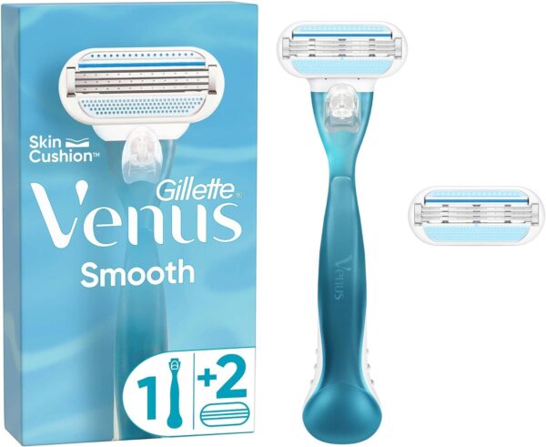 خودتراش ژیلت ونوس مدل Smooth به همراه 2 تیغ یدک - gillette venus smooth 1 2 razor 01