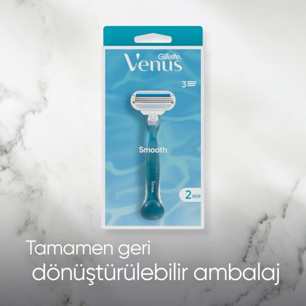 خودتراش ژیلت ونوس مدل Smooth به همراه 2 تیغ یدک - gillette venus smooth 1 2 razor 07