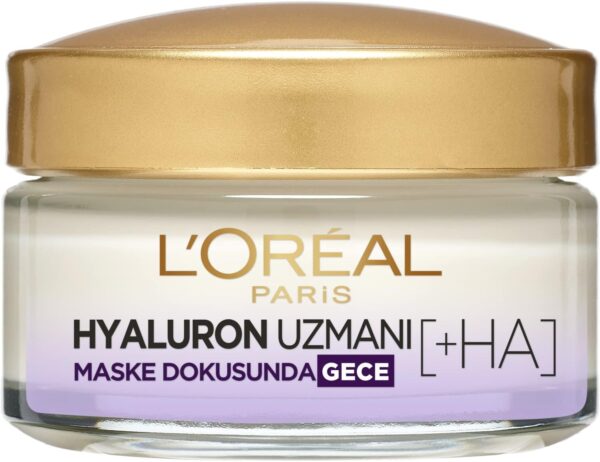 کرم مرطوب کننده شب لورآل حاوی هیالورونیک اسید - loreal hyaluron uzmani cilt dolgunlastiran nemlendirici krem gece 02