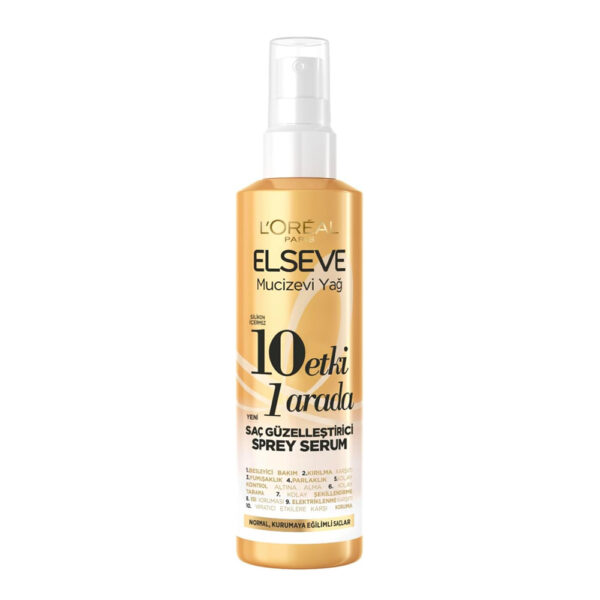 اسپری مو 10 کاره لورآل مدل Mucizevi Yag حجم 150 میل - loreal mucizevi yag sac guzelestirici sprey serum 150ml