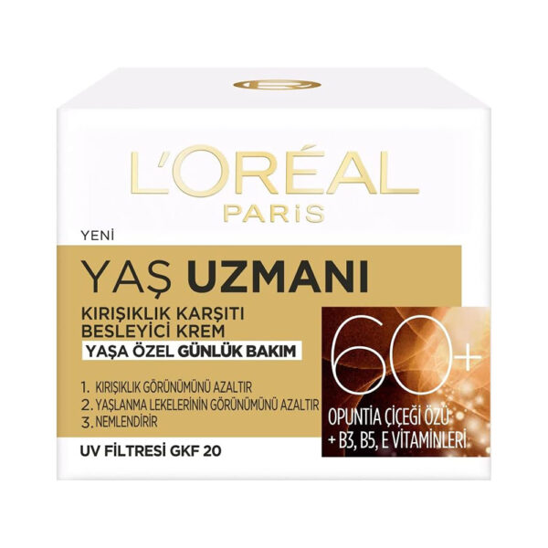 کرم ضد چروک روز لورآل مناسب 60 سال به بالا - loreal paris yas uzmani 60 kirisiklik karsiti besleyici krem 50ml