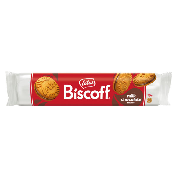 بیسکویت کرم دار شکلاتی لوتوس بیسکوف وزن 150 گرم - lotus biscoff milk chocolate flavour 150g