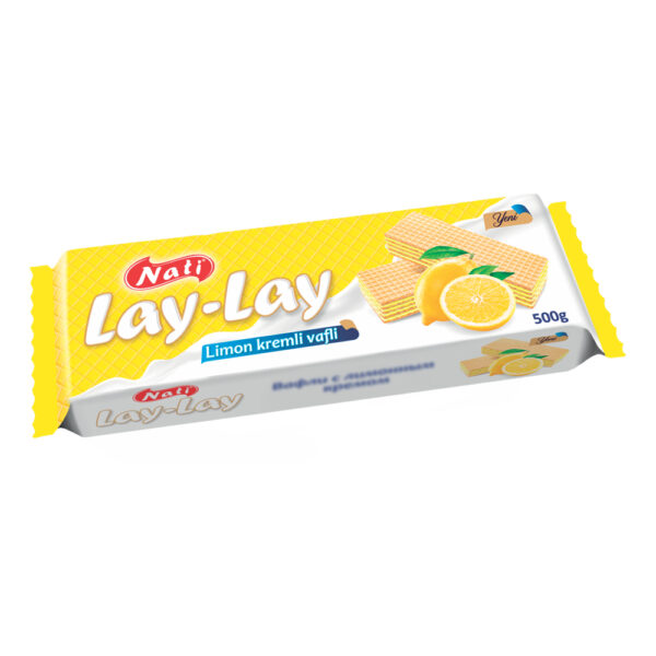 ویفر ناتی مدل لای لای با طعم کرم لیمو 500 گرم - nati lay lay limon kremli vafli 500g