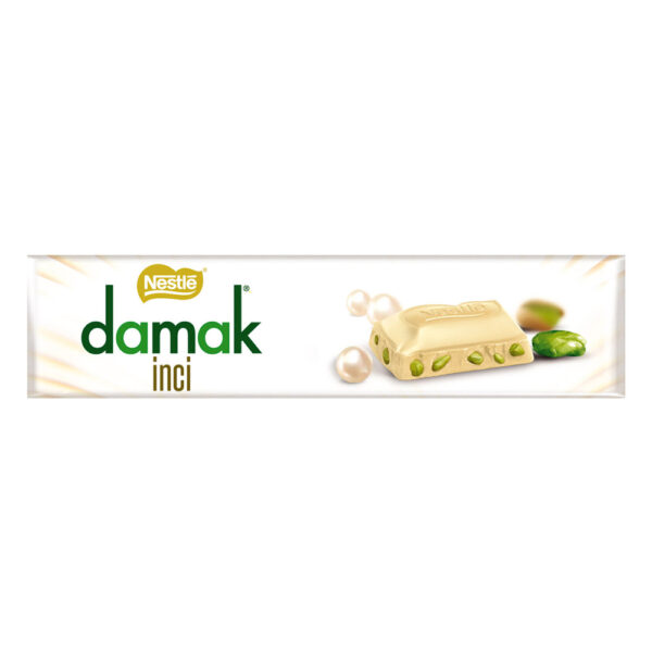 شکلات سفید داماک نستله مدل Inci با مغز پسته حجم 18 گرم - nestle damak inci fistikli beyaz cikolata 18g