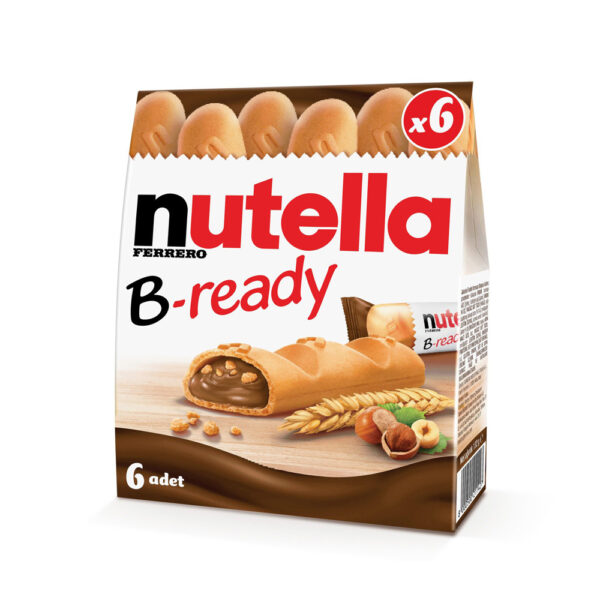 ویفر شکلاتی نوتلا مدل B-Ready با طعم فندق بسته 6 عددی - nutella b ready 6kpl 132g