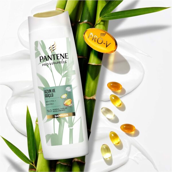 شامپو تقویت کننده پنتن حاوی عصاره بامبو - pantene pro v miracles uzun ve guclu sampuan 02