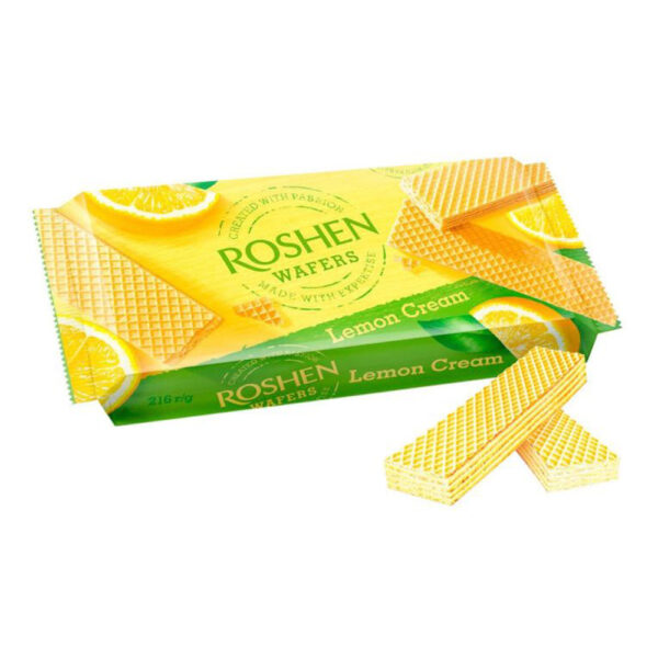 ویفر کرم لیمویی روشن 216 گرم - roshen lemon cream wafers 216g