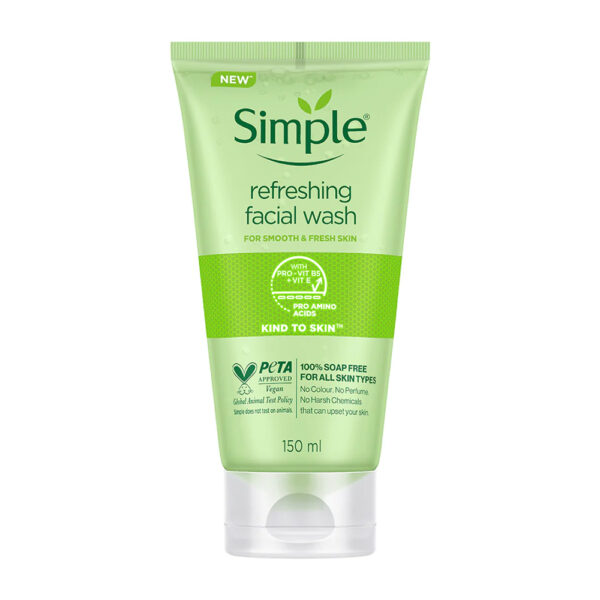 ژل شستشوی صورت سیمپل مدل Refreshing مناسب انواع پوست - simple Refreshing Face Wash 150ml