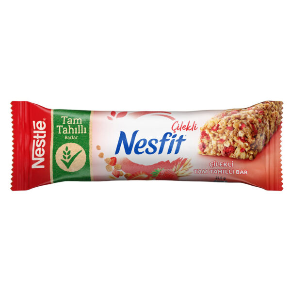 غلات بار توت فرنگی نستله مدل نسفیت 23.5 گرم - Nestle Nesfit Cilekli Tam Tahilli Bar 23.5g