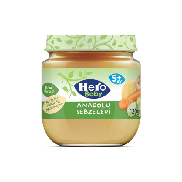 پوره سبزیجات هیرو بیبی وزن 120 گرم - hero baby anadolu sebzeleri 120g