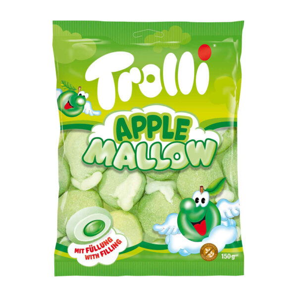 مارشمالو ترولی با طعم سیب وزن 150 گرم ( بسته 8 عددی ) - Trolli Apple Mallow 150g
