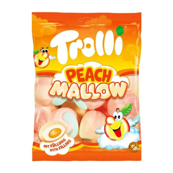 مارشمالو ترولی با طعم هلو وزن 150 گرم ( بسته 8 عددی ) - Trolli Peach Mallow 150g
