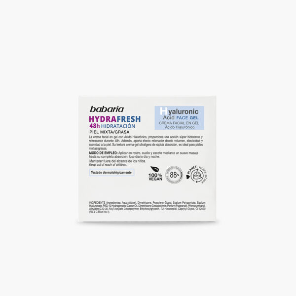 ژل کرم آبرسان هیالورونیک اسید باباریا مدل Hydrafresh حجم ۵۰ میل - babaria face cream hydrafresh hyaluronic acid